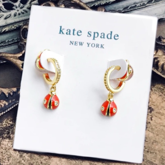 KATE SPADE • Ladybug Huggies Hoop Earrings - Picture 3 of 3